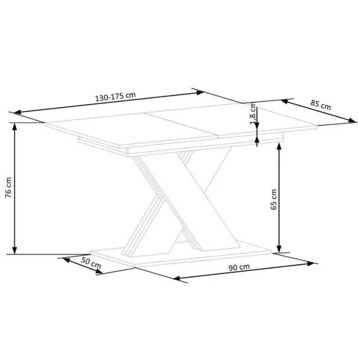 Tavolo allungabile 130/175cm da pranzo moderno rovere nero Brenta