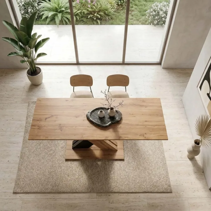 Tavolo allungabile 130/175cm da pranzo moderno rovere nero Brenta