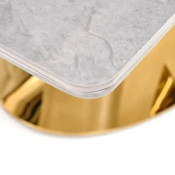 Tavolo allungabile 160/220cm da pranzo effetto marmo grigio Adige