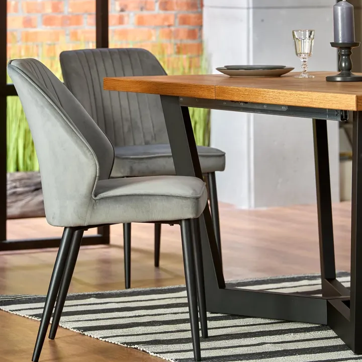 Tavolo allungabile 160/250cm design moderno rovere rustico nero Ridge