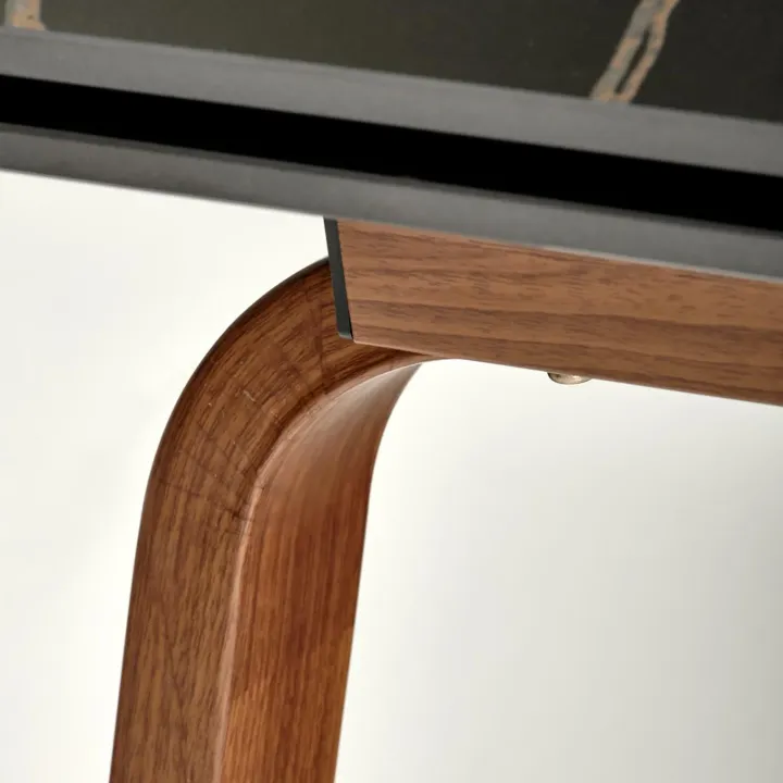 Tavolo allungabile 140/200cm effetto marmo nero rovere scuro Rinaldo