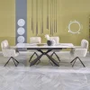 Tavolo allungabile 180/230cm effetto marmo bianco nero Silvano