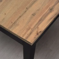 Tavolo allungabile 140/200 cm industrial rovere rustico metallo ossido Alanda
