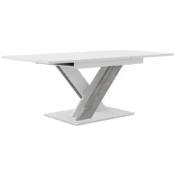 Tavolo allungabile 140/180cm moderno rettangolare bianco cemento Ivonne