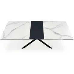 Tavolo allungabile 160/200cm moderno effetto marmo bianco nero Lennox