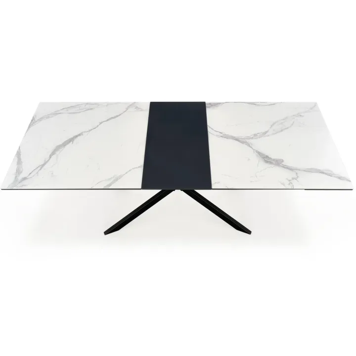Tavolo allungabile 160/200cm moderno effetto marmo bianco nero Lennox