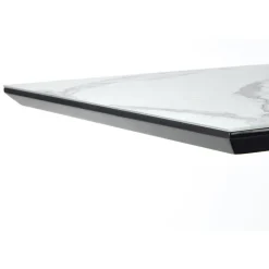 Tavolo allungabile 160/200cm moderno effetto marmo bianco nero Lennox