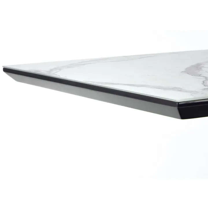 Tavolo allungabile 160/200cm moderno effetto marmo bianco nero Lennox