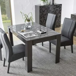 Tavolo allungabile 137/185cm moderno grigio con serigrafia Marvis