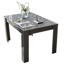 Tavolo allungabile 137/185cm moderno grigio con serigrafia Marvis