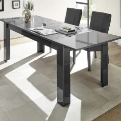 Tavolo allungabile 137/185cm moderno grigio con serigrafia Marvis