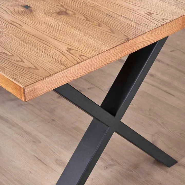Tavolo allungabile 160/250cm moderno rovere nodato acciaio nero Briga