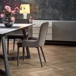 Tavolo allungabile 160/210cm moderno vetro acciaio grigio Jennifer