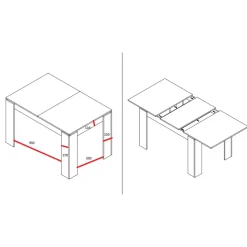 Tavolo allungabile 120/160cm moderno legno bianco frassinato Atena