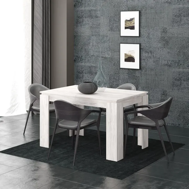 Tavolo allungabile 120/160cm moderno legno bianco frassinato Atena