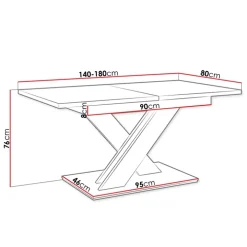 Tavolo allungabile 140/180cm rettangolare bianco lucido Ivonne