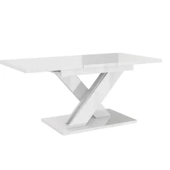 Tavolo allungabile 140/180cm rettangolare bianco lucido Ivonne