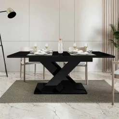 Tavolo allungabile 140/180cm rettangolare nero lucido Ivonne