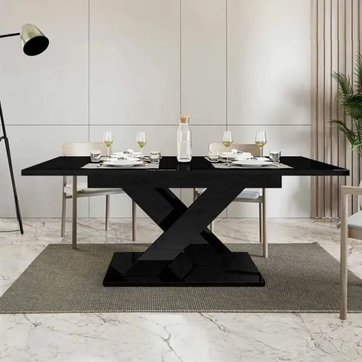 Tavolo allungabile 140/180cm rettangolare nero lucido Ivonne