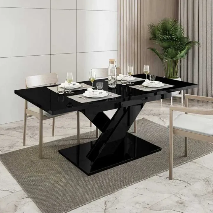 Tavolo allungabile 140/180cm rettangolare nero lucido Ivonne