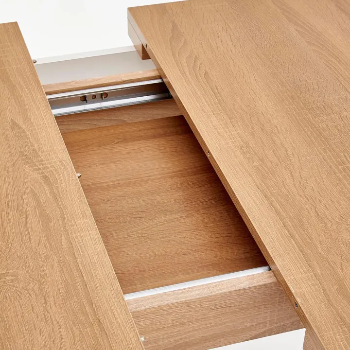 Tavolo allungabile 140/220cm rettangolare rovere nodato bianco Ace