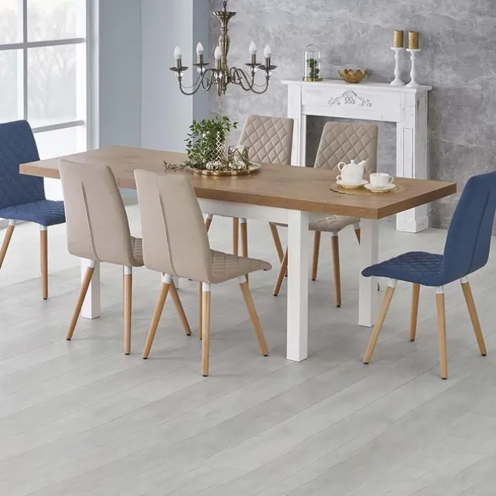 Tavolo allungabile 140/220cm rettangolare rovere nodato bianco Ace