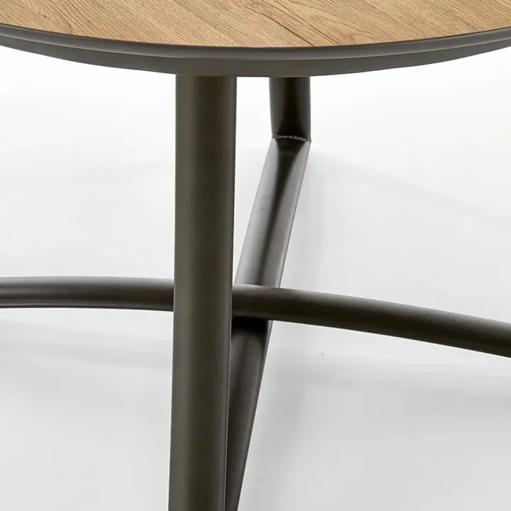 Tavolo allungabile 118/148cm rotondo rovere antracite nero Ortensia Gihome®