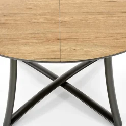 Tavolo allungabile 118/148cm rotondo rovere antracite nero Ortensia Gihome®