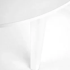 Tavolo allungabile 102/142cm rotondo da pranzo moderno bianco Lucci