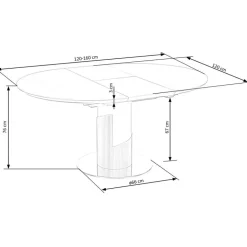 Tavolo allungabile 120/160cm rotondo marmo grigio oro Ticino
