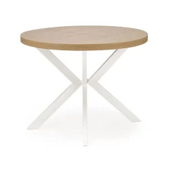 Tavolo allungabile 100/250cm rotondo rovere dorato bianco Agri