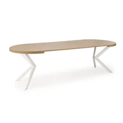 Tavolo allungabile 100/250cm rotondo rovere dorato bianco Agri