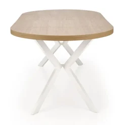 Tavolo allungabile 100/250cm rotondo rovere dorato bianco Agri