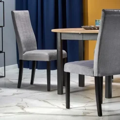 Tavolo allungabile 102/142cm rotondo moderno rovere nero Lucci