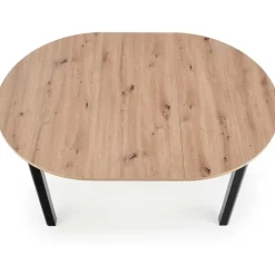 Tavolo allungabile 102/142cm rotondo moderno rovere nero Lucci