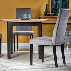Tavolo allungabile 102/142cm rotondo moderno rovere nero Lucci