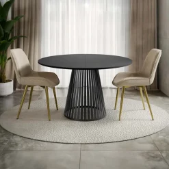 Tavolo allungabile 120/196cm rotondo nero Elisera