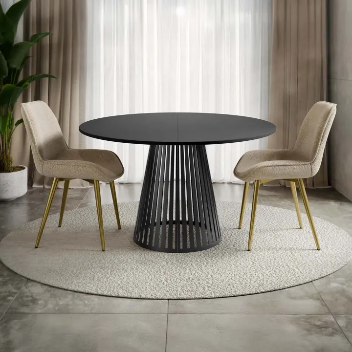Tavolo allungabile 120/196cm rotondo nero Elisera