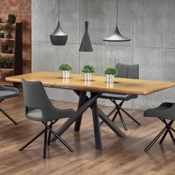Tavolo allungabile 160/200cm rovere naturale nero Zugo