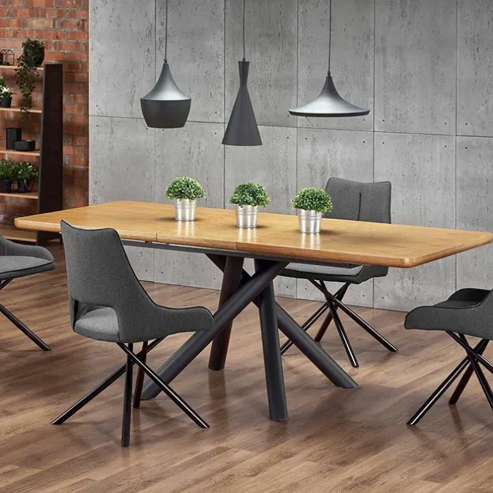 Tavolo allungabile 160/200cm rovere naturale nero Zugo