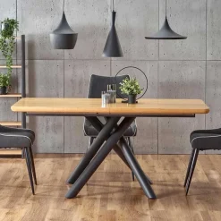 Tavolo allungabile 160/200cm rovere naturale nero Zugo