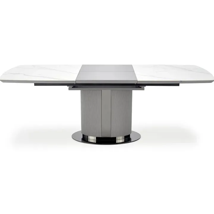 Tavolo allungabile da pranzo 160/220cm bianco grigio chiaro Ignazio