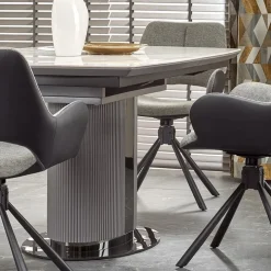 Tavolo allungabile da pranzo 160/220cm bianco grigio chiaro Ignazio