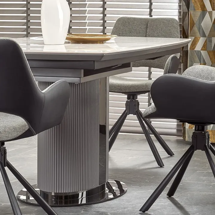 Tavolo allungabile da pranzo 160/220cm bianco grigio chiaro Ignazio