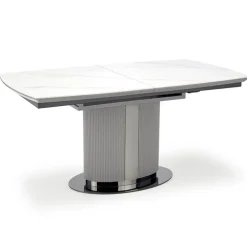 Tavolo allungabile da pranzo 160/220cm bianco grigio chiaro Ignazio