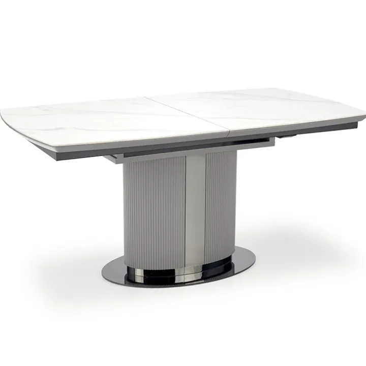 Tavolo allungabile da pranzo 160/220cm bianco grigio chiaro Ignazio