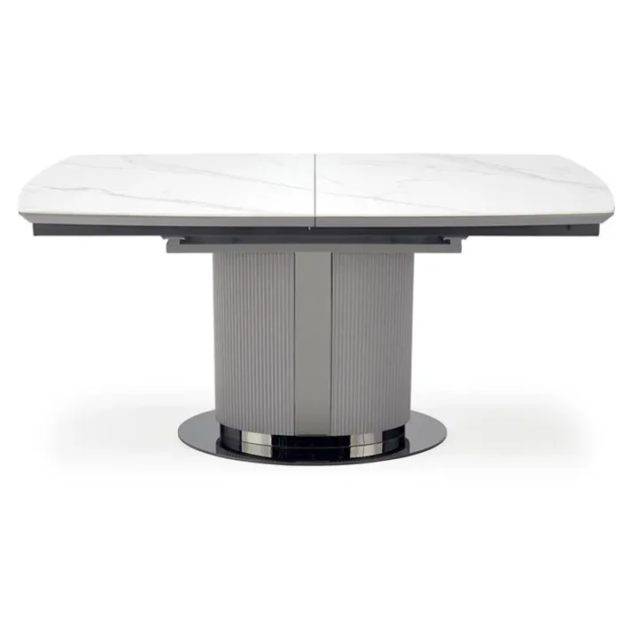 Tavolo allungabile da pranzo 160/220cm bianco grigio chiaro Ignazio