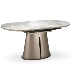 Tavolo allungabile da pranzo 160/200cm marmo bianco beige Iolanda