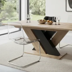 Tavolo allungabile moderno 160/200cm rovere nero Wolly