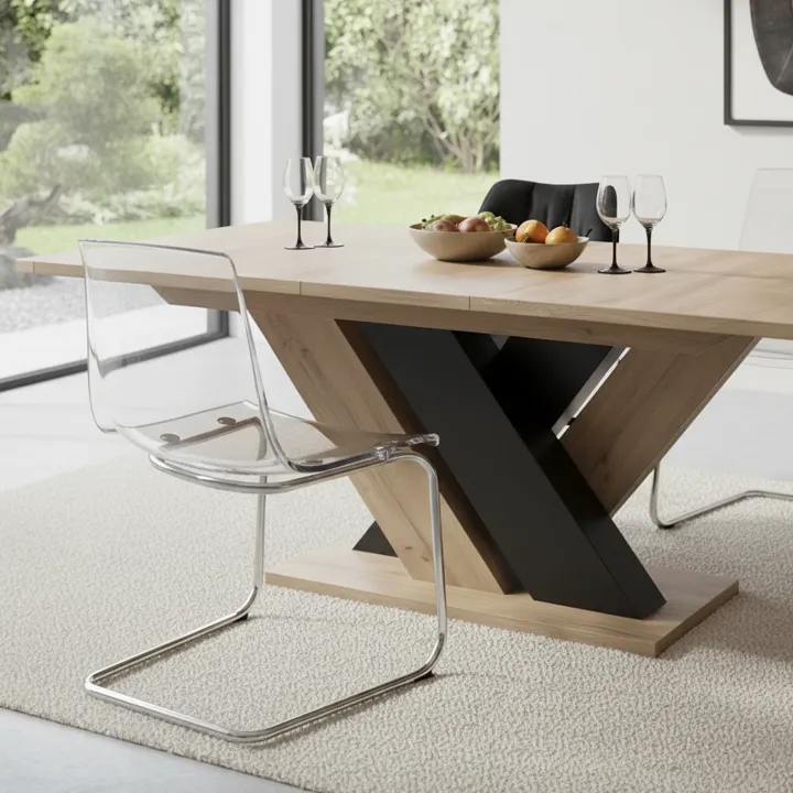 Tavolo allungabile moderno 160/200cm rovere nero Wolly